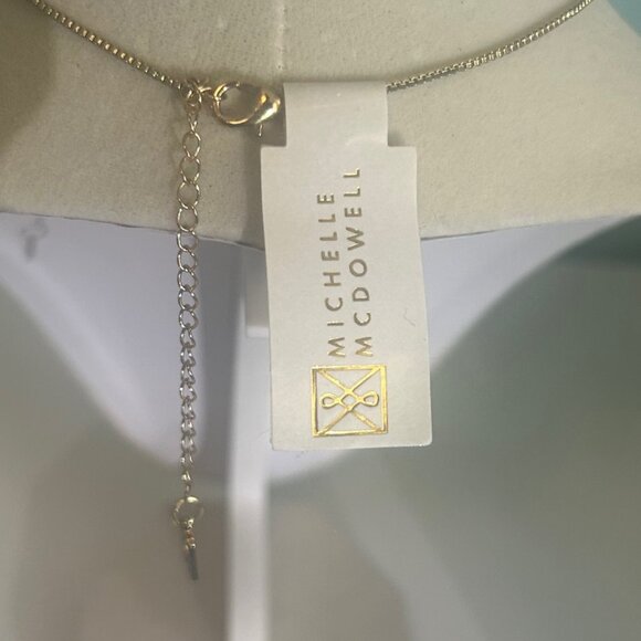 Michelle McDowell gray tortoise clover gold-tone 18" necklace NWT - Picture 6 of 6